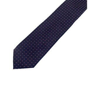 Vintage Italian Silk Mens Neck Tie Marco Polo Blue Red